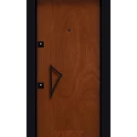 Üçgen kulplu minimal ahşap görünümlü çelik kapı YC-54