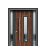 Ahşap Desenli Kompozit ve Cam Entegre Kapı Modeli YC 103