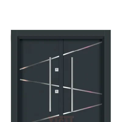 Diagonal Metal Aksanlı Çift Kompozit Kapı Modeli YC 109