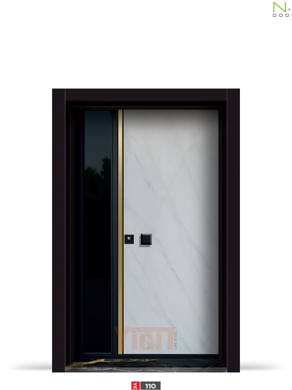 Siyah-Altın Kontrast Kompozit Kapı Modeli YC 110