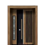 Ahşap Desenli Kompozit-Çelik Kombinasyon Kapı Modeli YC 89